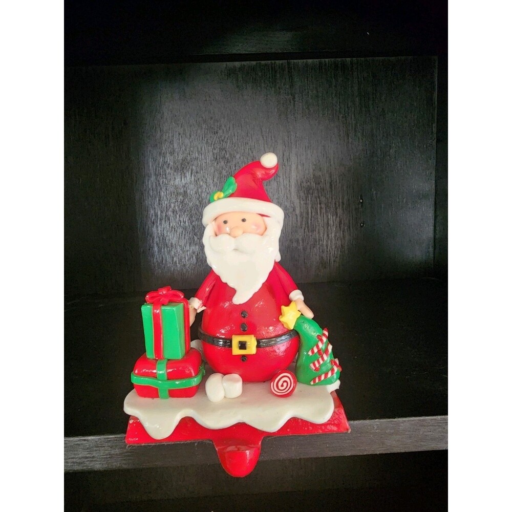 Bright And Shiny Santa Stocking Holder 5.75" Tall And 4" Wide